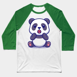 Cute Panda Surprised Cartoon Baseball T-Shirt